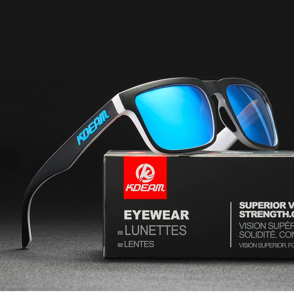 KDEAM Square Men's Polarized Sunglasses Outdoors Lifestyle Coating Sun Glasses New Matching Colors With Box