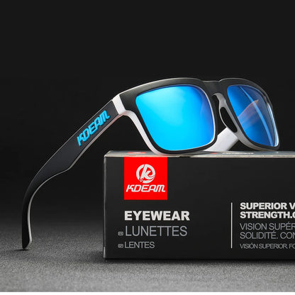 KDEAM Square Men's Polarized Sunglasses Outdoors Lifestyle Coating Sun Glasses New Matching Colors With Box