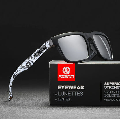 KDEAM Square Men's Polarized Sunglasses Outdoors Lifestyle Coating Sun Glasses New Matching Colors With Box
