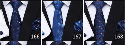 Brand Fashion  8 cm Tie Pocket Squares Set  Wedding Present Necktie Suit Accessories Fit Formal Party Holiday Gift