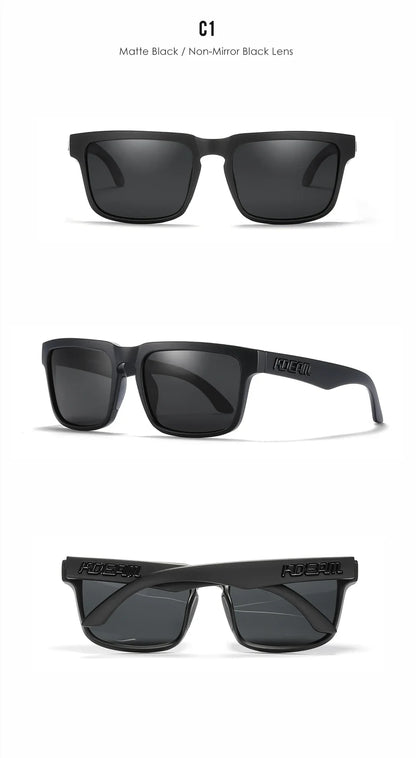 KDEAM Square Men's Polarized Sunglasses Outdoors Lifestyle Coating Sun Glasses New Matching Colors With Box