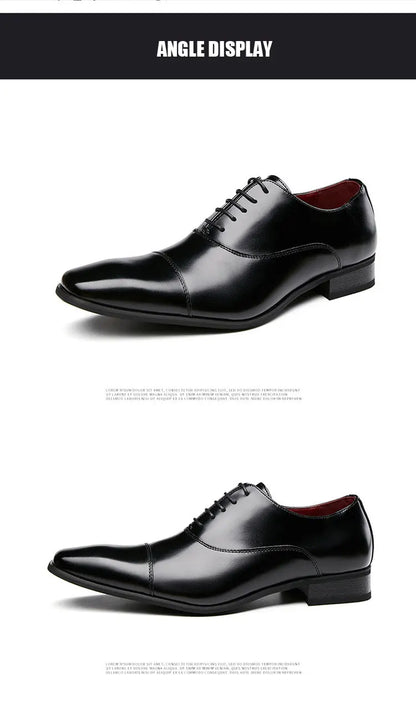 2025 Business New Fashion Men Dress Shoes Leather Men Wedding Oxford Shoes Lace-Up Office Suit Men's Casual Shoes Luxury Formal