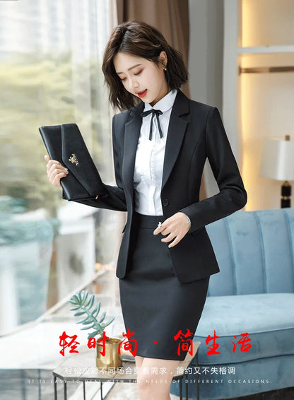 NAVIU New Fashion 2 Pieces Set Women Pant Suit Slim Work Wear Office Ladies Long Sleeve Blazer and Trousers Outfits