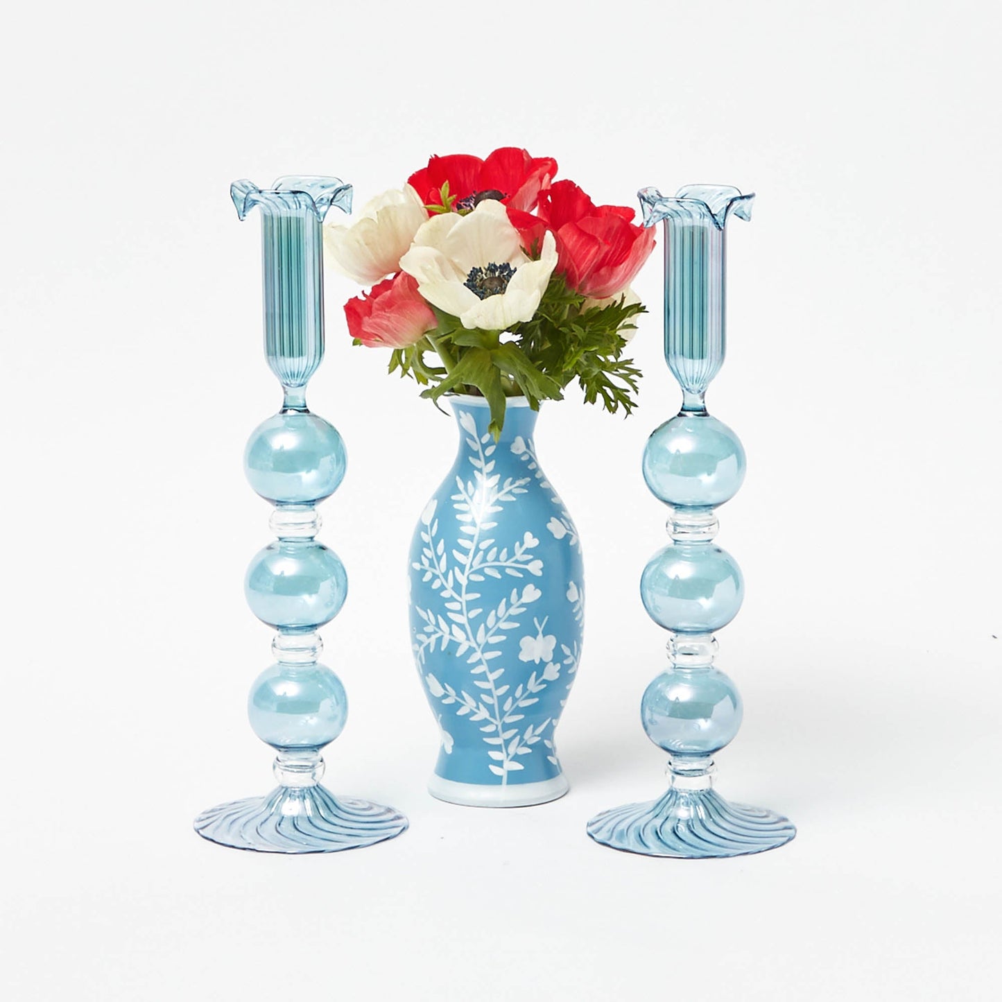 Blue Eden Candle Holders (Pair)