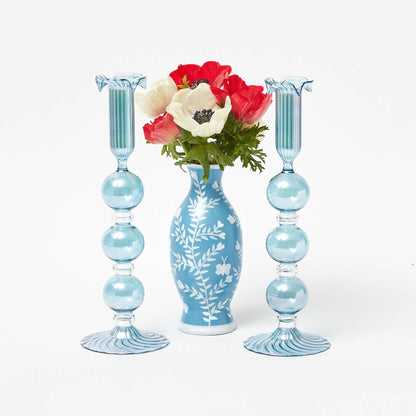 Blue Eden Candle Holders (Pair)