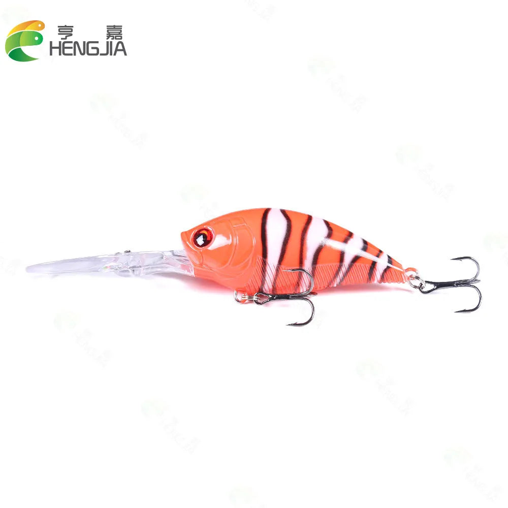 Crankbait Wobbler Fishing Lure – 12.5cm, 20.5g, ABS, 6# Treble Hook, Pike & Carp, 10+ Colors