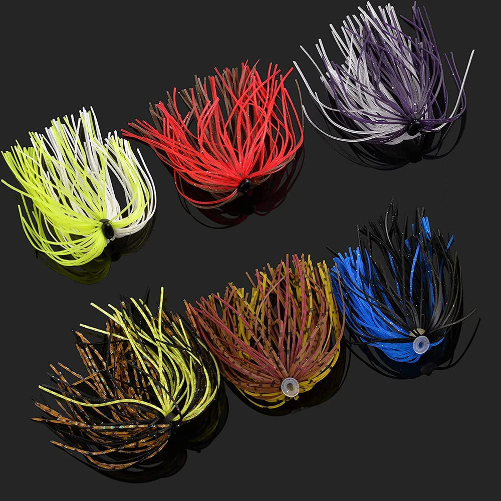 Silicone Jig Skirts for Spinnerbaits & Buzzbaits – 50-Strand, 12 Colors, 24 or 48 Pieces
