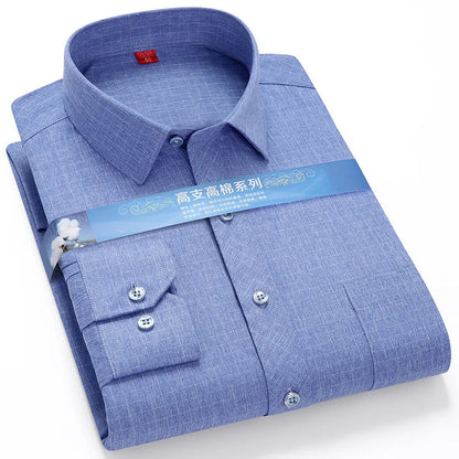 Plus Large 5XL 6XLsize Mens COTTON+Polyester NON-Iron Dress Shirt Regular Fit Soft Easy Care Smart Casual Purple Social Shirts