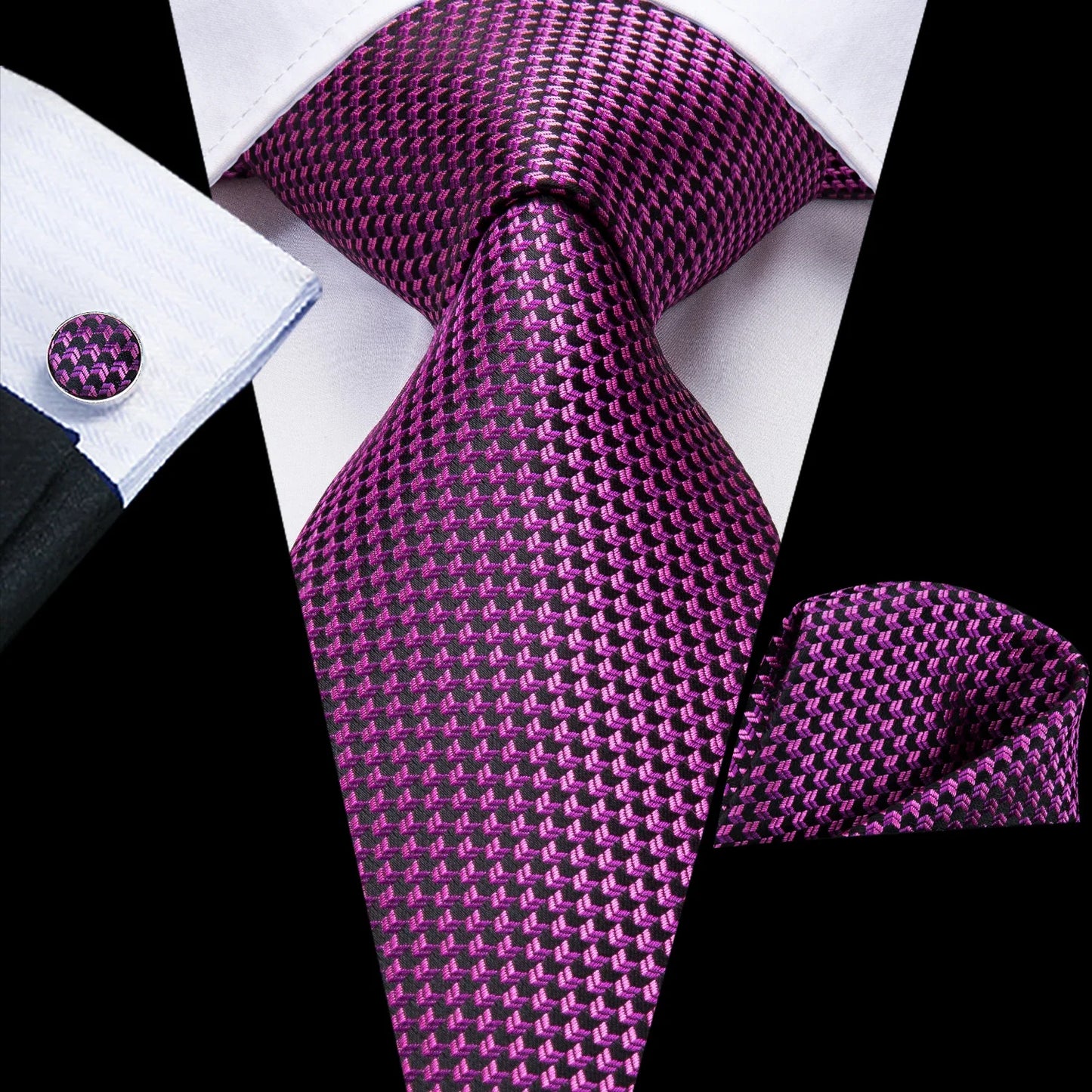 Hi-Tie Light Purple Solid Silk Wedding Tie For Men Quality Hanky Cufflink Gift Necktie Set Fashion Novelty Designer Dropshipping