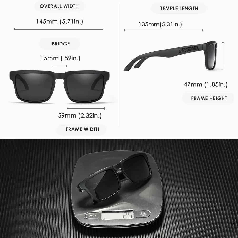 KDEAM Square Men's Polarized Sunglasses Outdoors Lifestyle Coating Sun Glasses New Matching Colors With Box