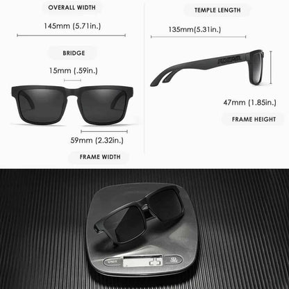 KDEAM Square Men's Polarized Sunglasses Outdoors Lifestyle Coating Sun Glasses New Matching Colors With Box