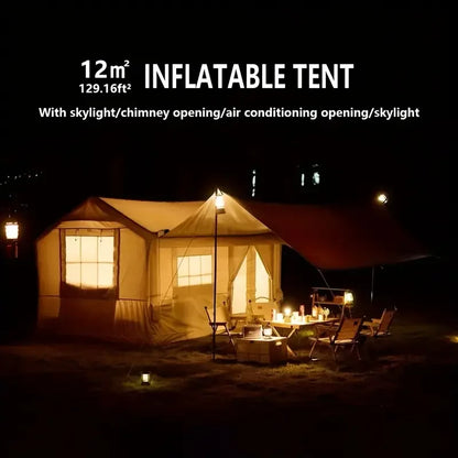 Custom Heavy Duty Portable Oxford Cloth Inflatable Camping Tent Waterproof Outdoor Air Pole Tent with Air Pump