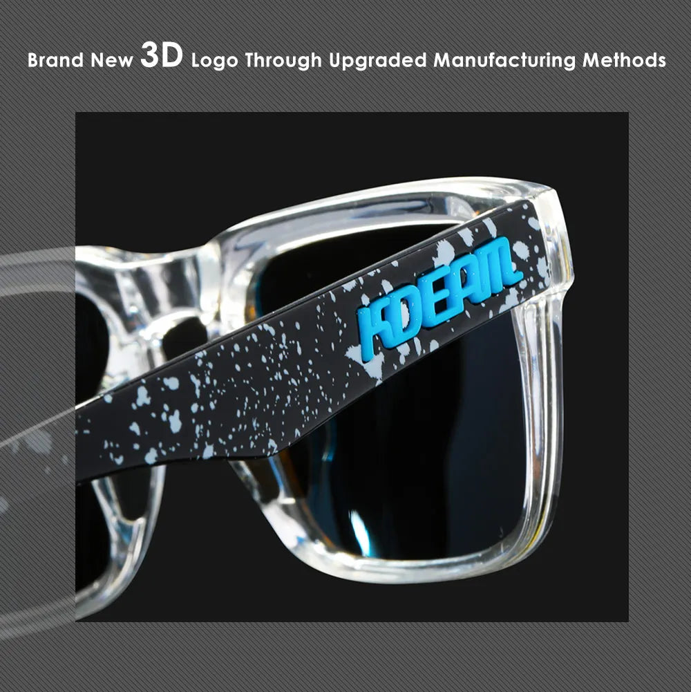 KDEAM Square Men's Polarized Sunglasses Outdoors Lifestyle Coating Sun Glasses New Matching Colors With Box