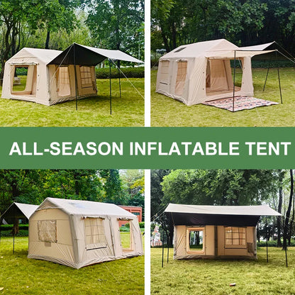 Custom Heavy Duty Portable Oxford Cloth Inflatable Camping Tent Waterproof Outdoor Air Pole Tent with Air Pump
