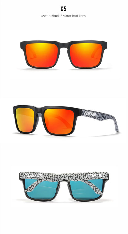 KDEAM Square Men's Polarized Sunglasses Outdoors Lifestyle Coating Sun Glasses New Matching Colors With Box
