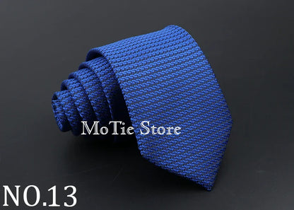 Classic Tie For Men Business Solid Color Stripe Plaid Dots 7cm Jacquard Wedding Dress Necktie Daily Wear Cravat Accessories Gift