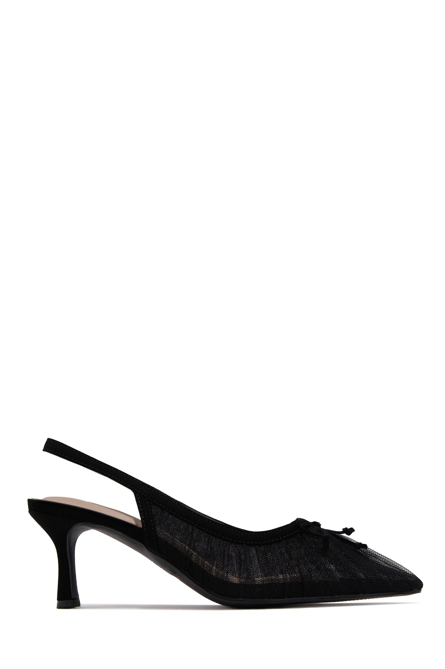Daphne Slingback Mid Heel Pumps - Black