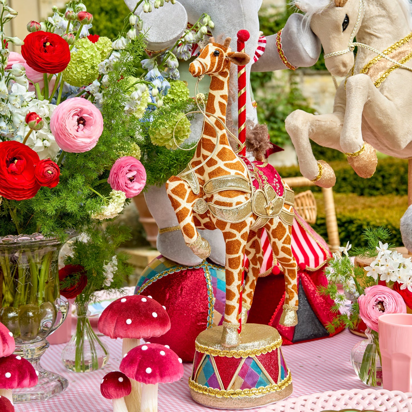 Gilbert Giraffe on Carousel (Pair) - 60cm