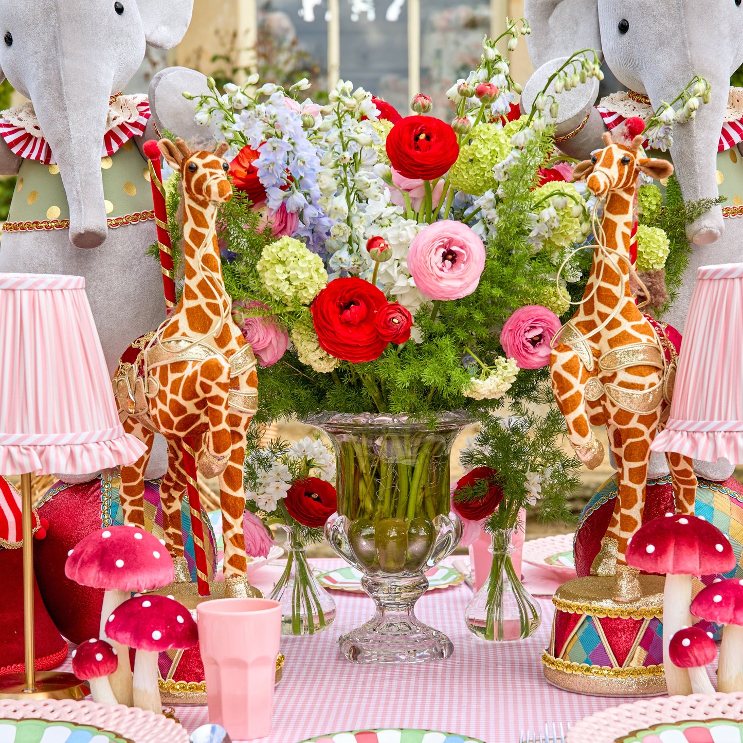 Gilbert Giraffe on Carousel (Pair) - 60cm