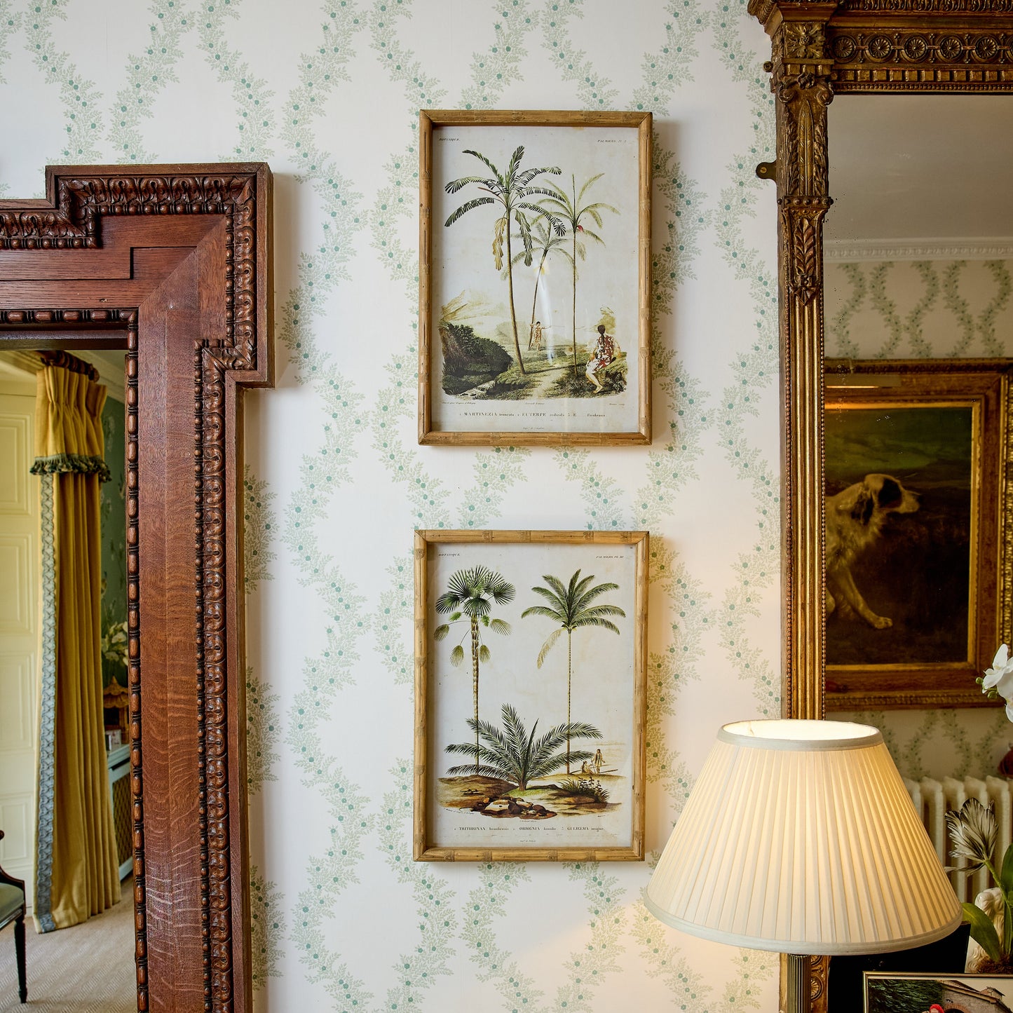 Palm Tree Bamboo Framed Wall Art (Set of 4)