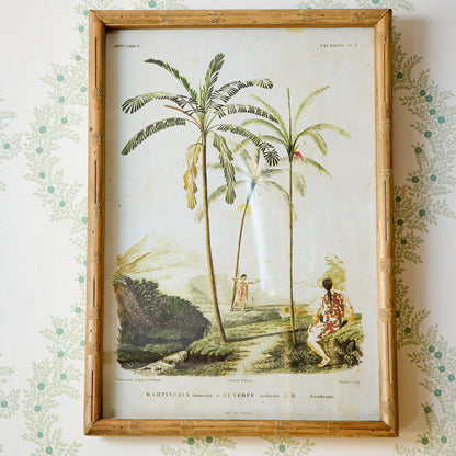 Palm Tree Bamboo Framed Wall Art (Set of 4)