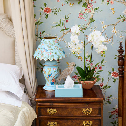 Blue Chinoiserie Lamp with Shade