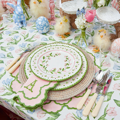 Pink & Green Lily Napkins (Set of 4)