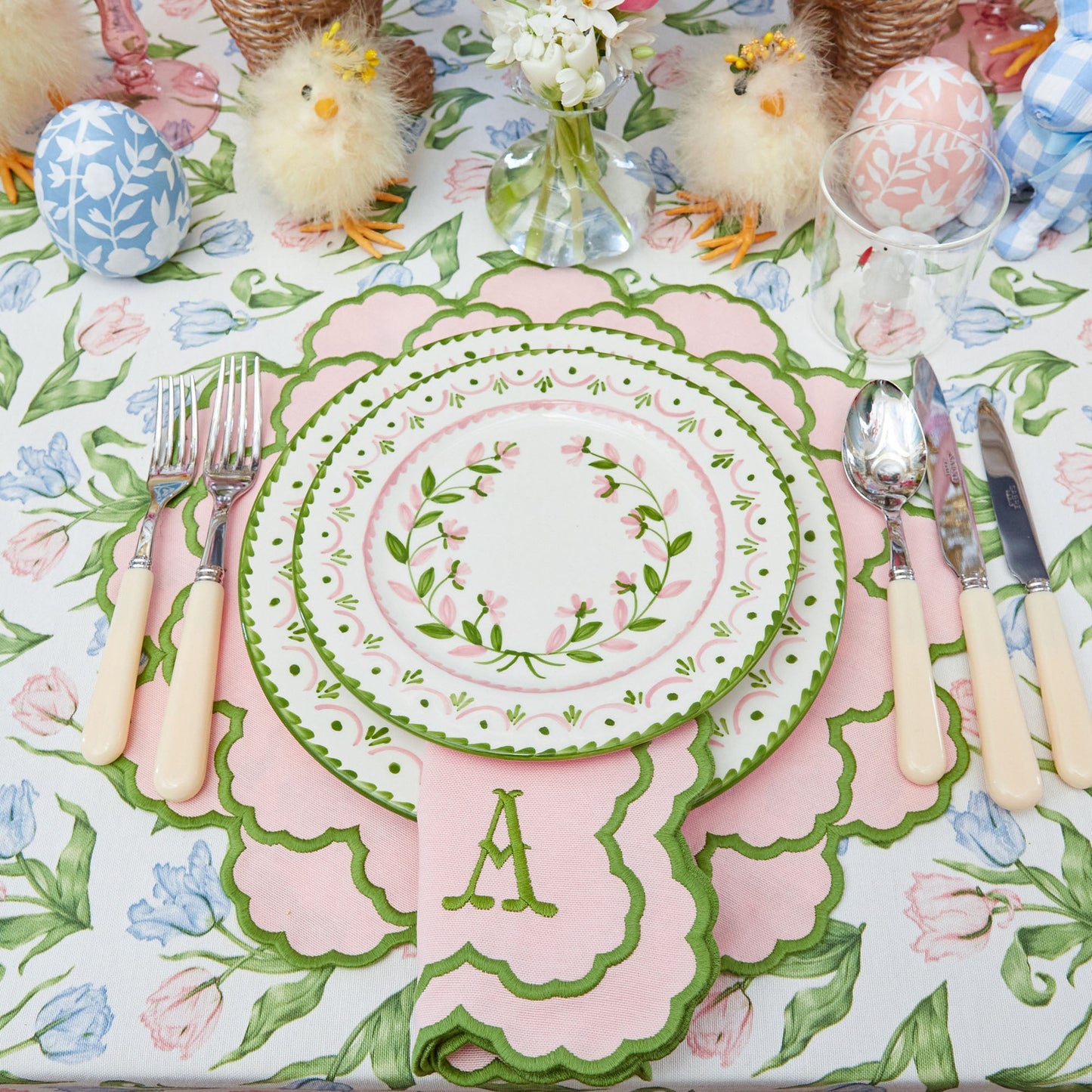 Pink & Green Lily Placemats (Set of 4)