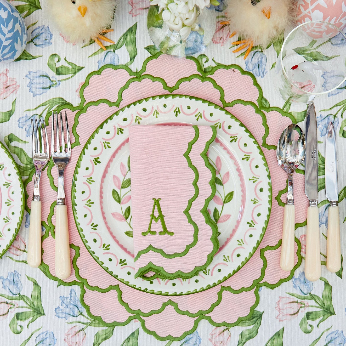 Pink & Green Lily Placemats (Set of 4)