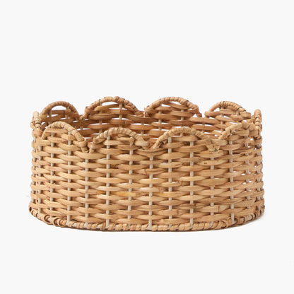 Oval Scalloped Rattan Baskets (Set of 3)