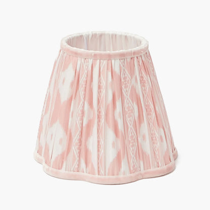Bamboo Rechargeable Lamp with Pink Ikat Shade (18cm)