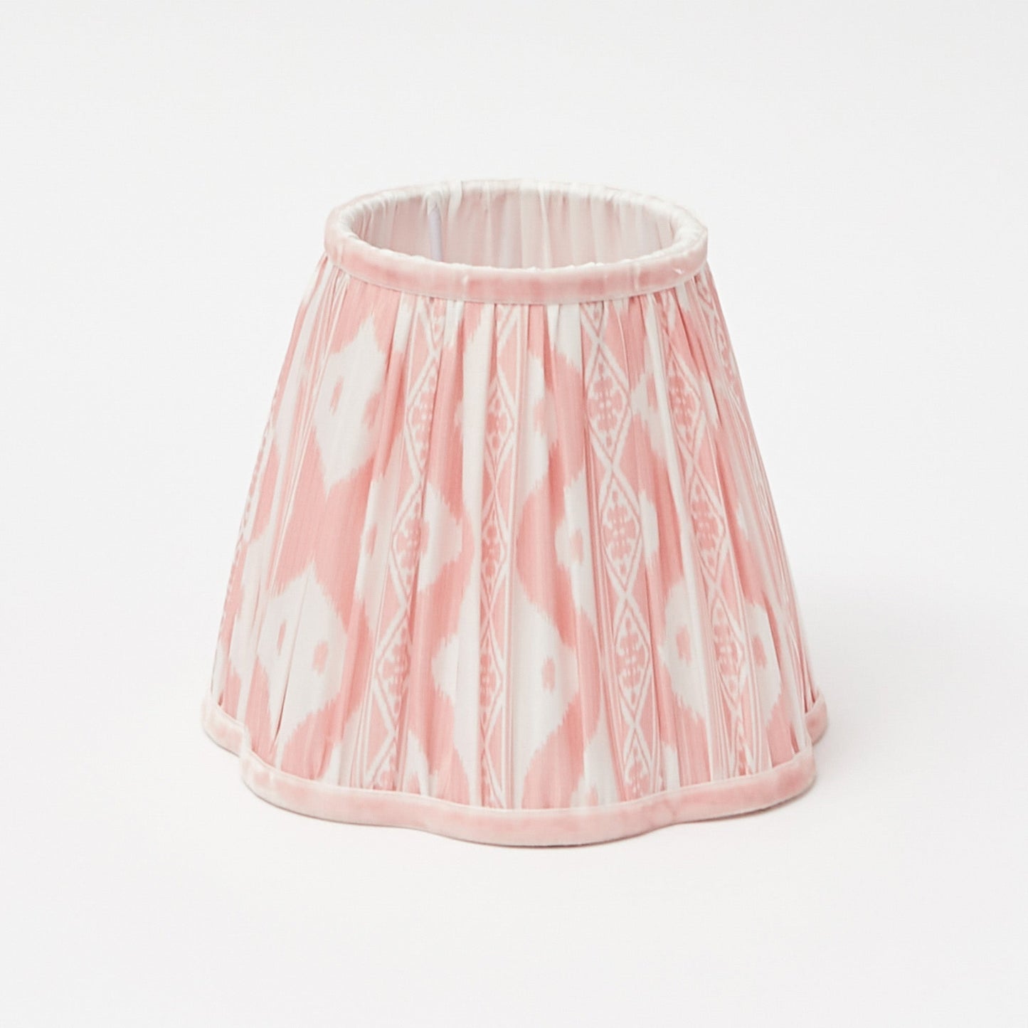 Square Rechargeable Lamp with Pink Ikat Shade (18cm)