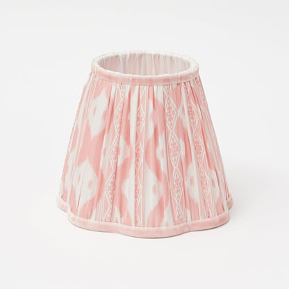 Square Rechargeable Lamp with Pink Ikat Shade (18cm)