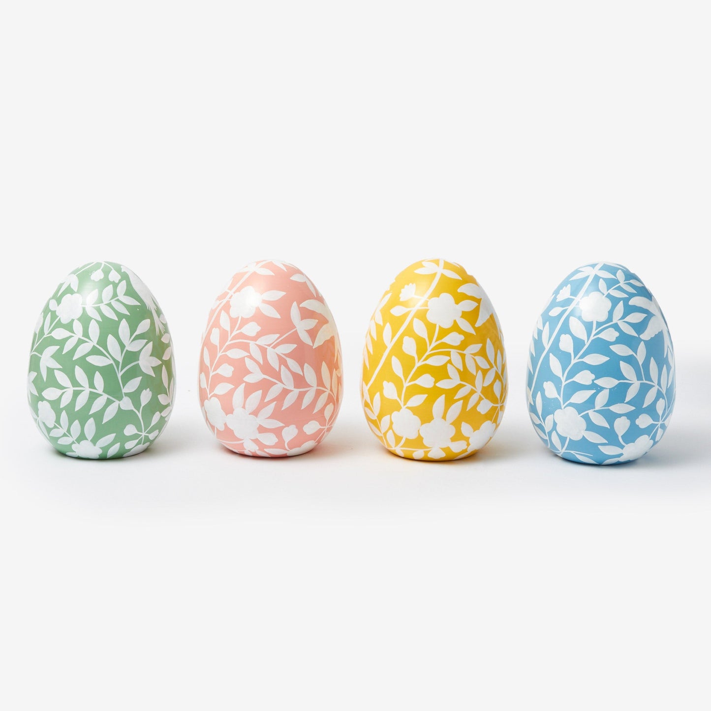 Large Yellow Floral Tole Egg