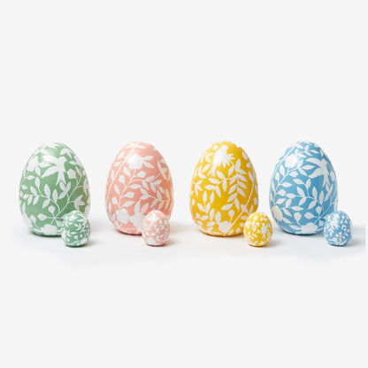 Large Yellow Floral Tole Egg