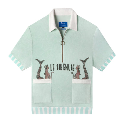 'Le Sirenuse' Half-Zip Cabana (Mint)