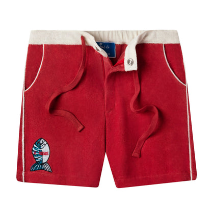 'Le Sirenuse' Pop-On Shorts (Pompeian Red)