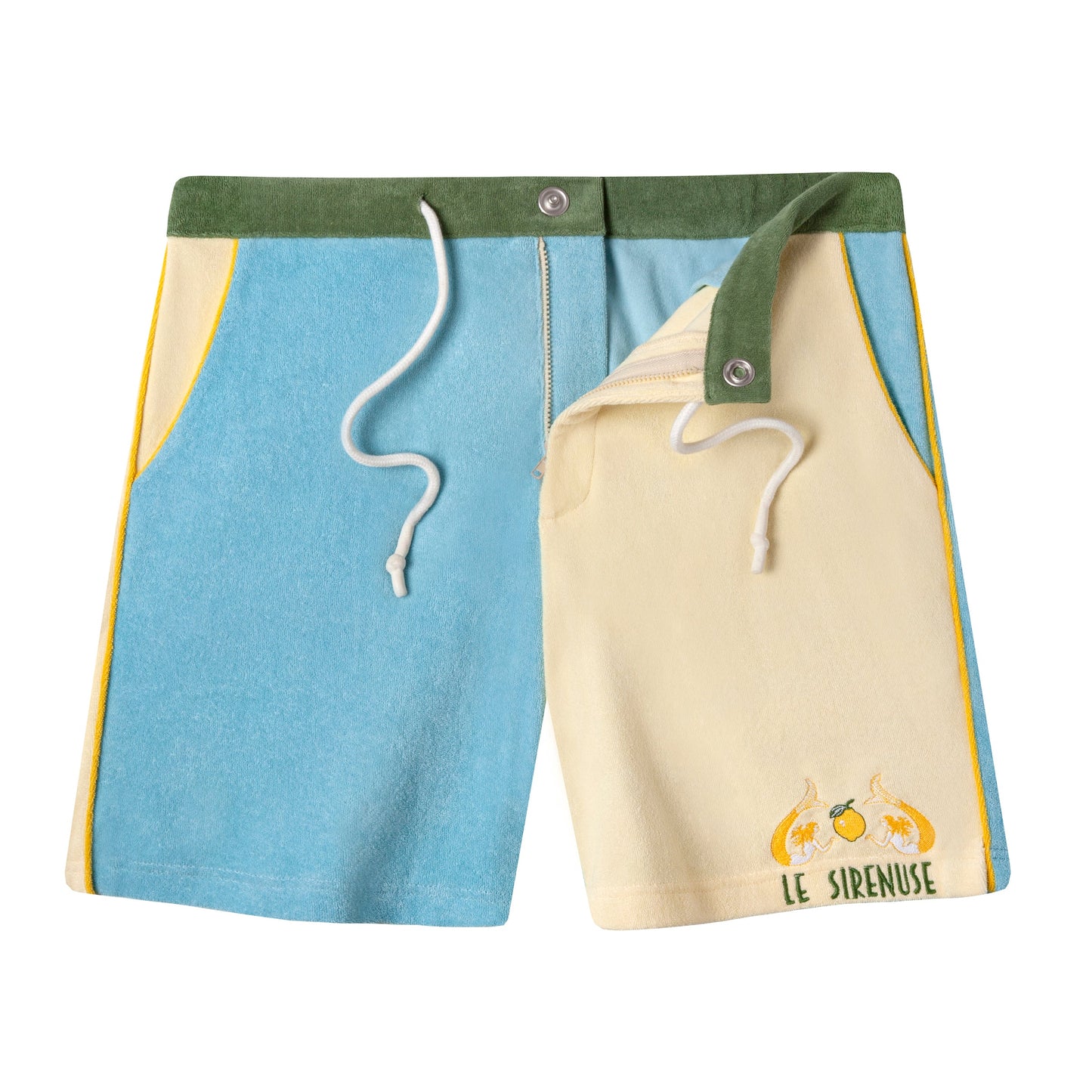 'Le Sirenuse' Limoncello Cabana Shorts (Color Block)