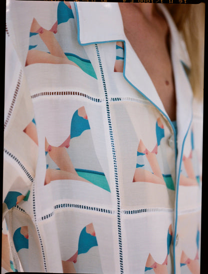 ‘Tom Wesselmann - Seascape Drop-Out’ Patchwork (Silk & Cotton Twill)