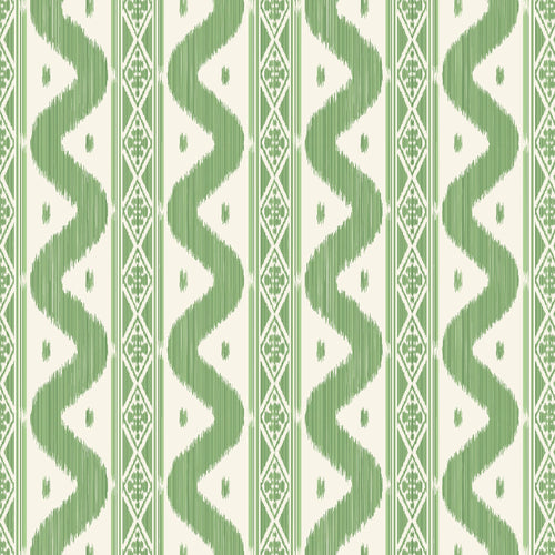 Green Ikat Stripe Wallpaper