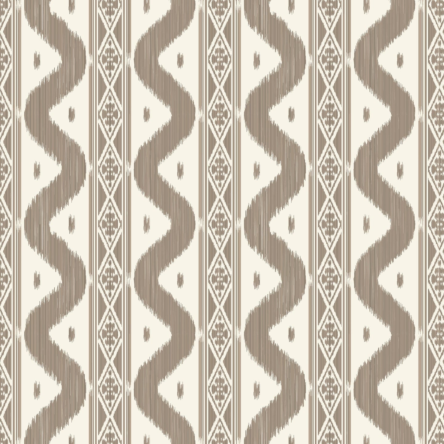 Putty Ikat Stripe Wallpaper