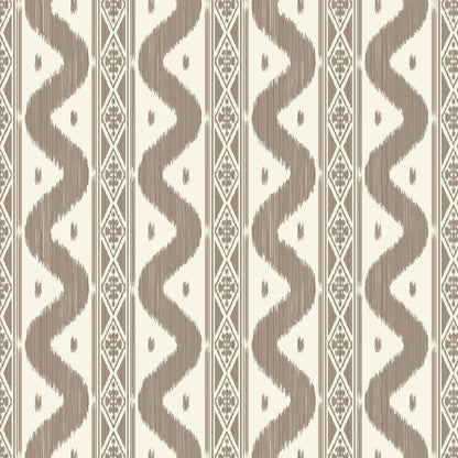 Putty Ikat Stripe Wallpaper