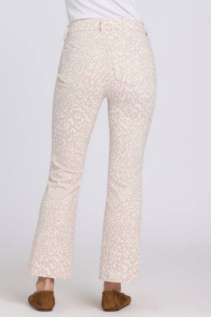 Billie Mini Bootcut Ankle Jeans - Snow Leopard