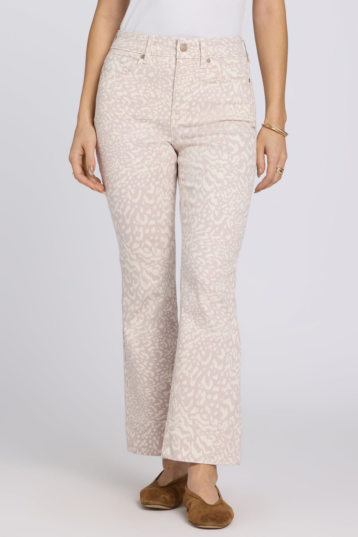 Billie Mini Bootcut Ankle Jeans - Snow Leopard
