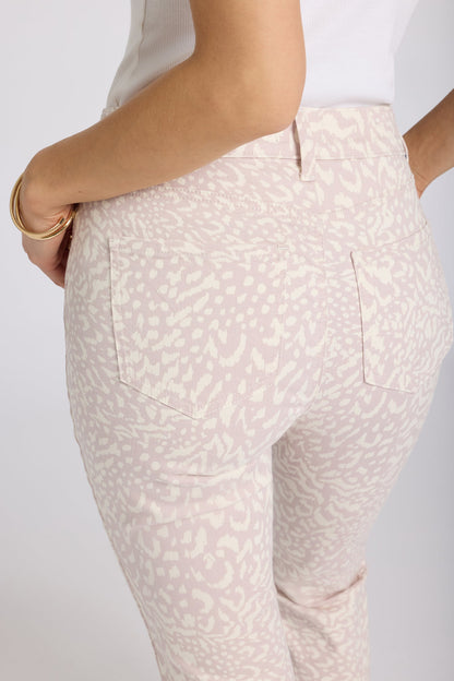 Billie Mini Bootcut Ankle Jeans - Snow Leopard