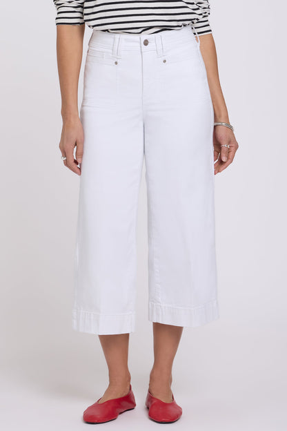 Brigitte Wide Leg Capri Jeans - Optic White