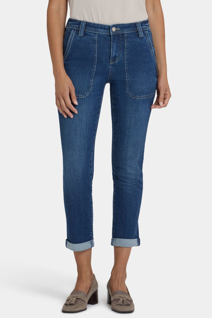 Margot Girlfriend Jeans - Vintage Lapis
