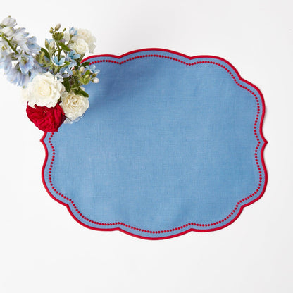 Blue & Red Eloise Placemats (Set of 4)