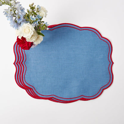 Blue & Red Eloise Placemats & Father Christmas Napkins (Set of 4)