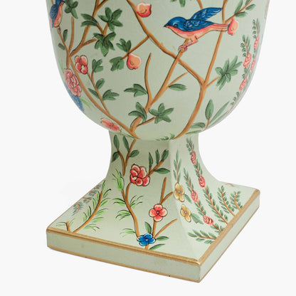 Green Chinoiserie Small Tole Urn Vase